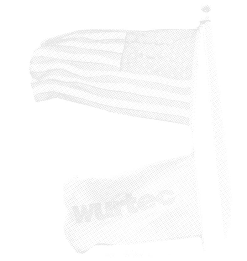 An American flag pictured next to a Wurtec flag.